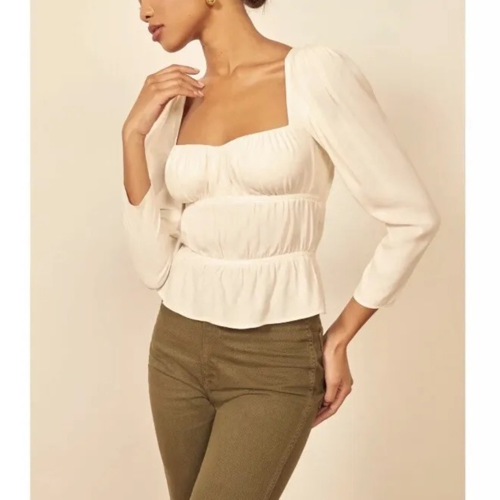 Reformation Plath Top, Cream, XS